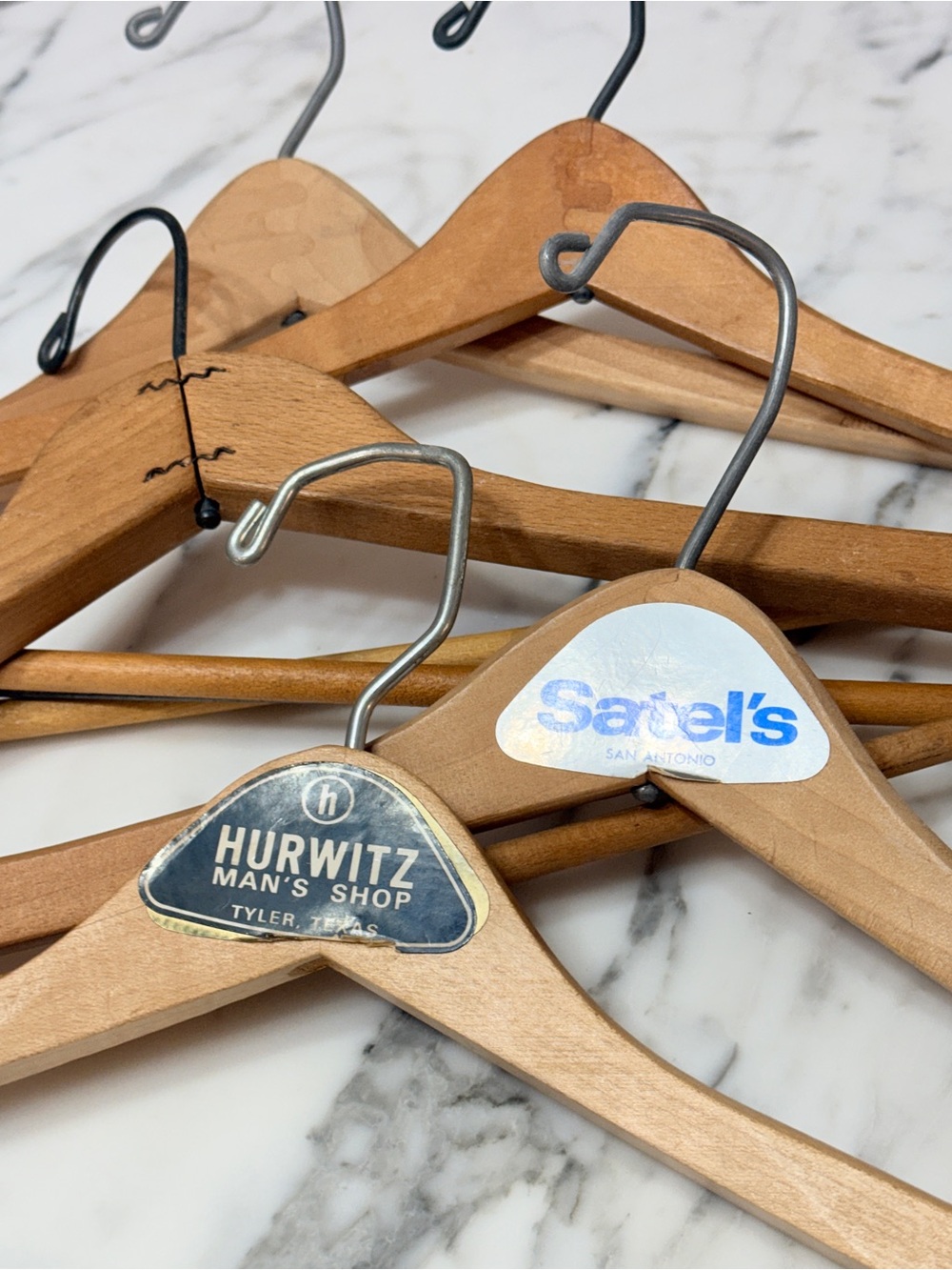1930’s-1960’s Vintage Natural Wood Suit Hangers from Texas - Picture 15 of 17